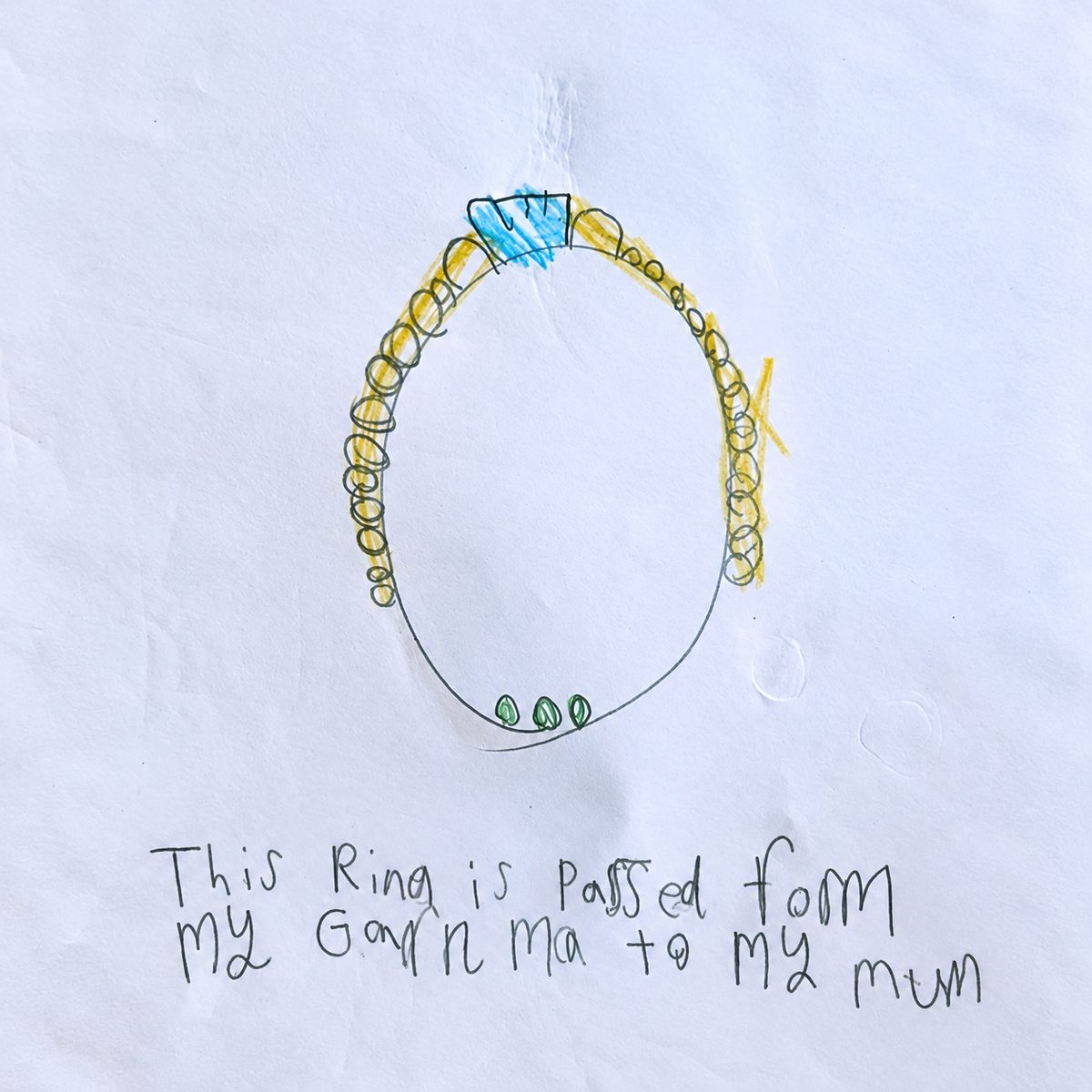 A child's drawing of the ring