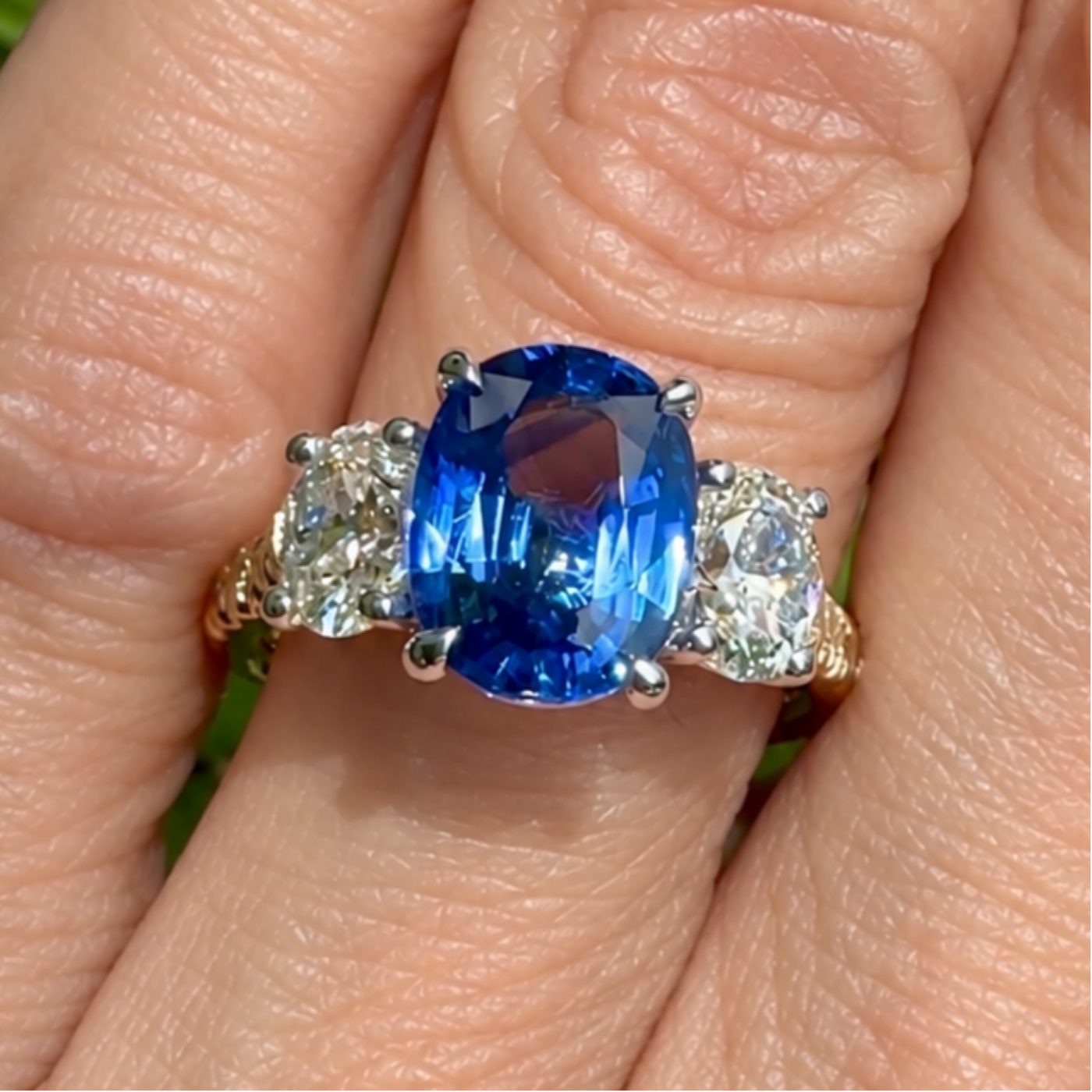 The transformed sapphire ring, worn